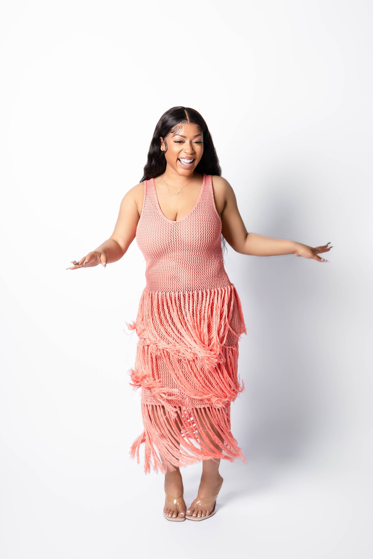Ocean Front Fringe Maxi Dress