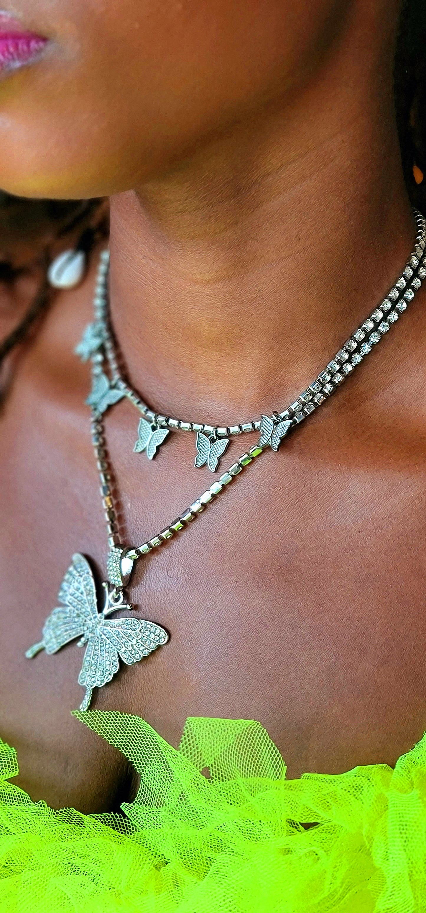 Butterfly choker necklace 2pc
