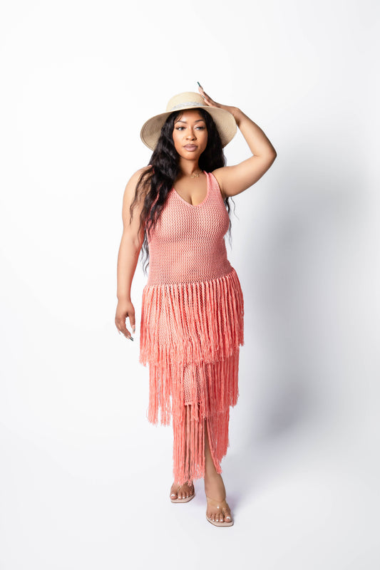Ocean Front Fringe Maxi Dress