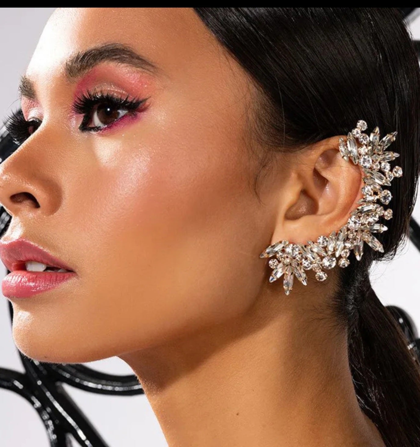 Diamond Girl Crystal Ear Cuff Clips 1pc