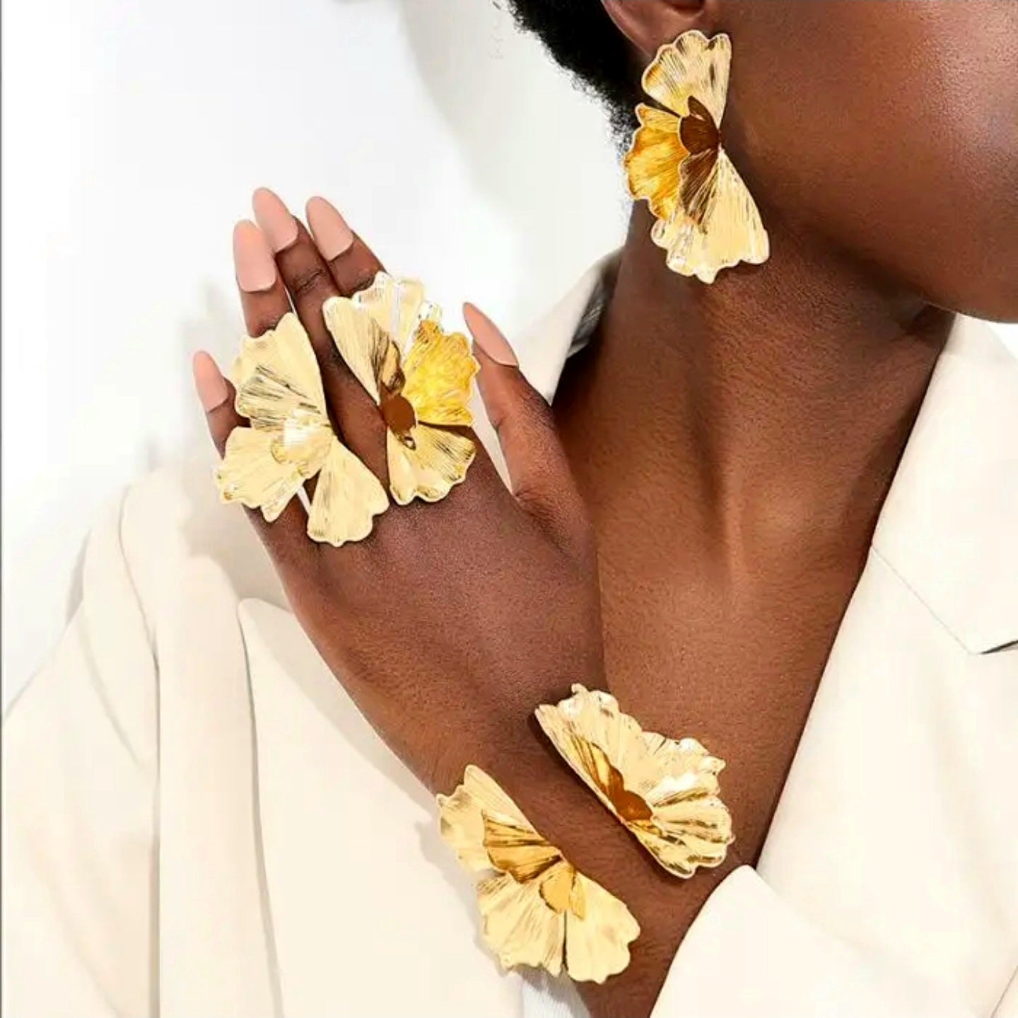 Bohemia Gold Ginkgo Leaf 4pc Set