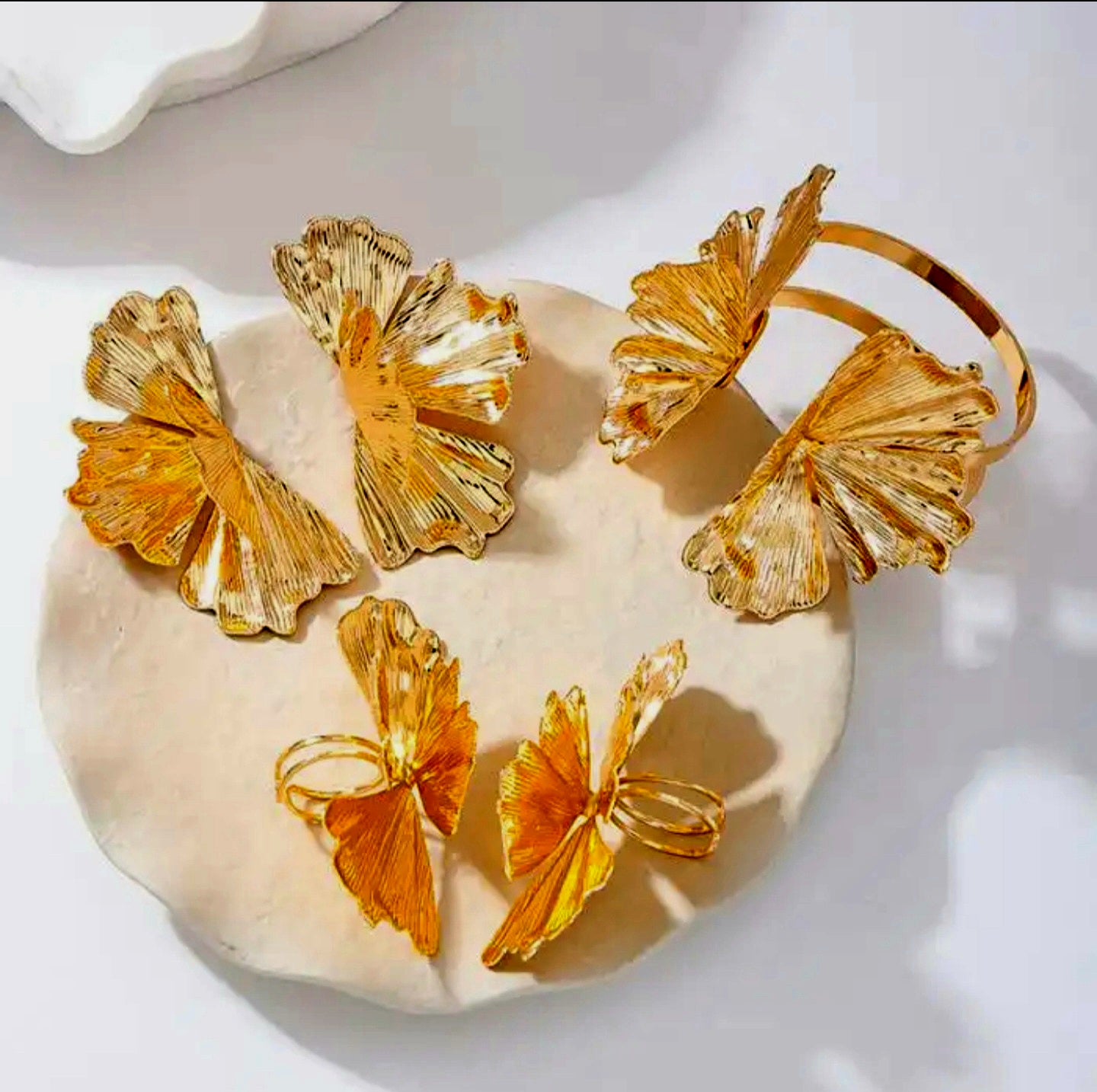 Bohemia Gold Ginkgo Leaf 4pc Set