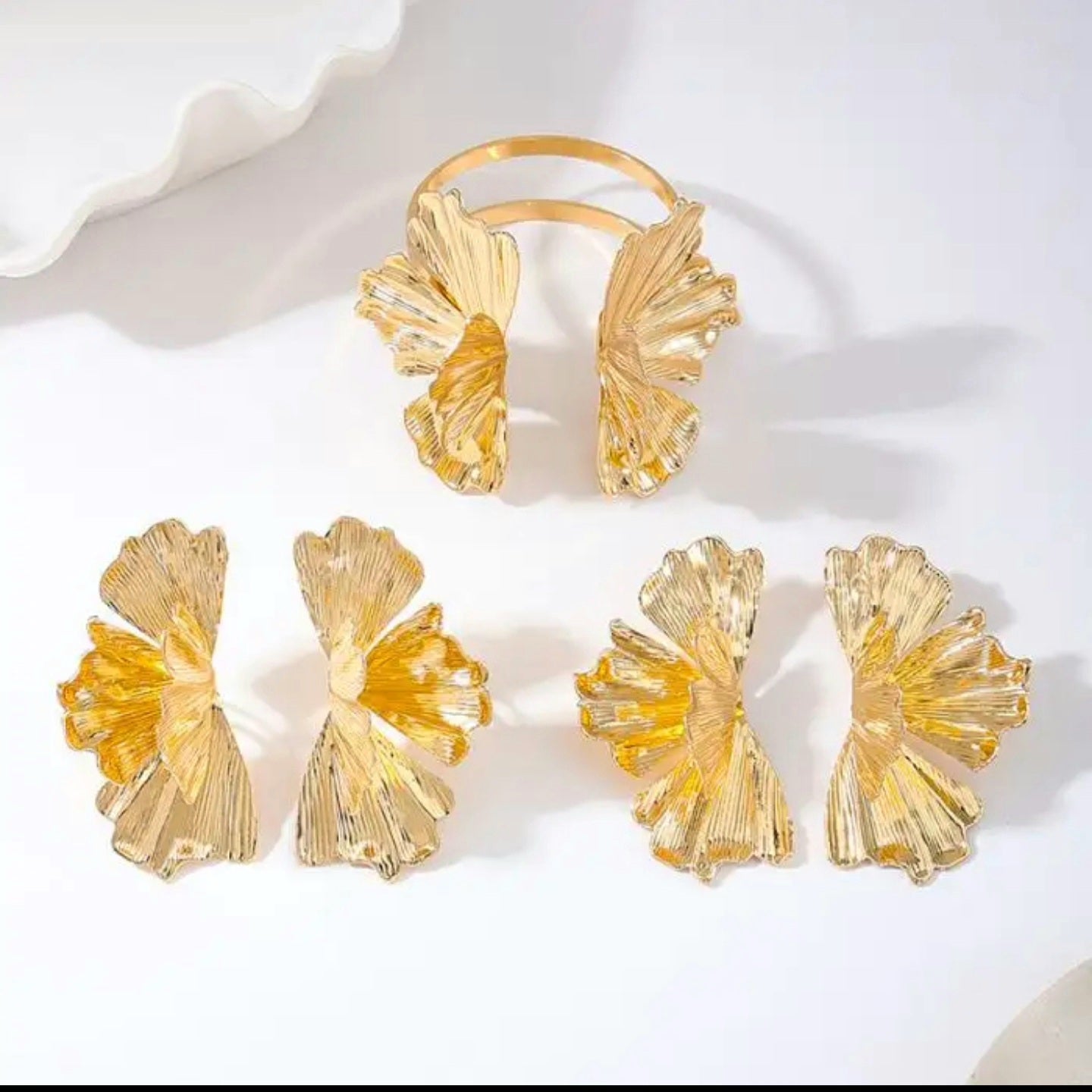 Bohemia Gold Ginkgo Leaf 4pc Set