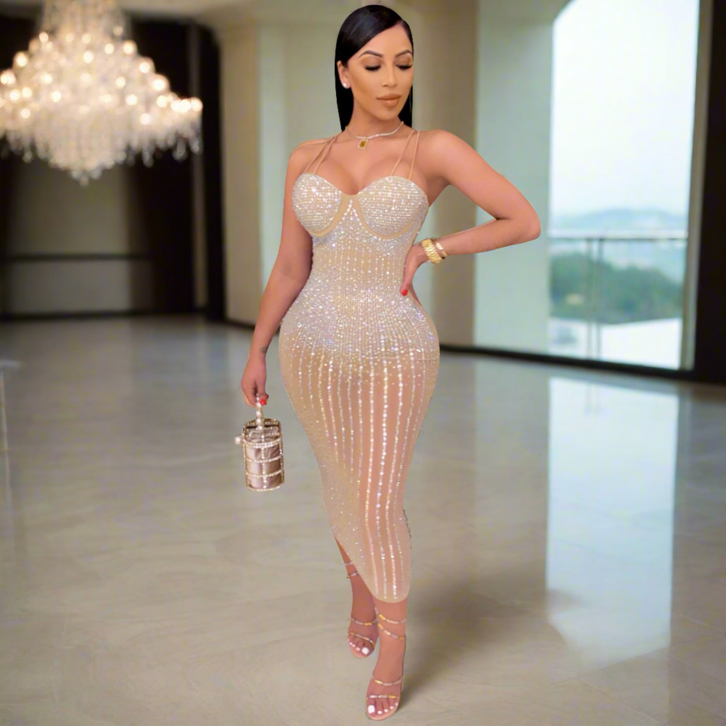 Party Girl dress with rhinestones