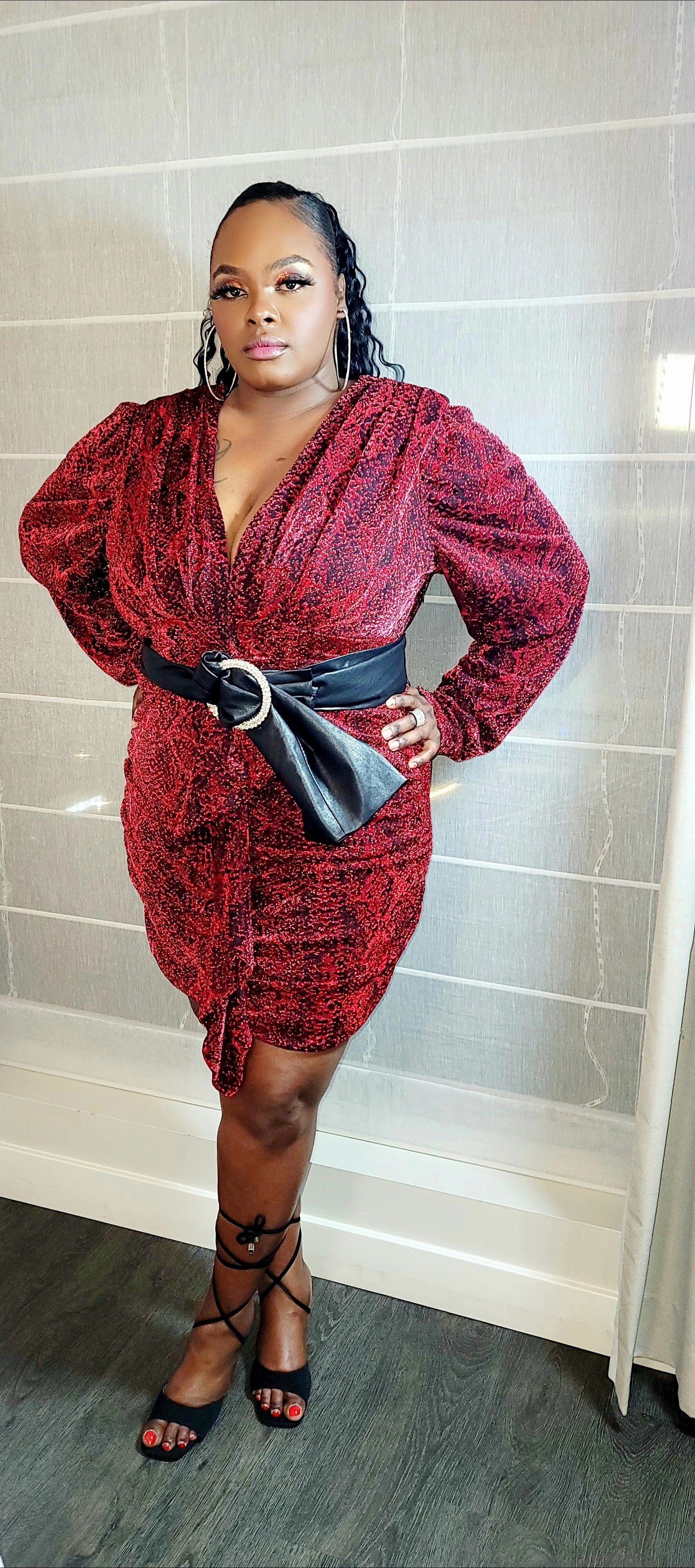 Spicy and Vivacious Shimmer Red Dress