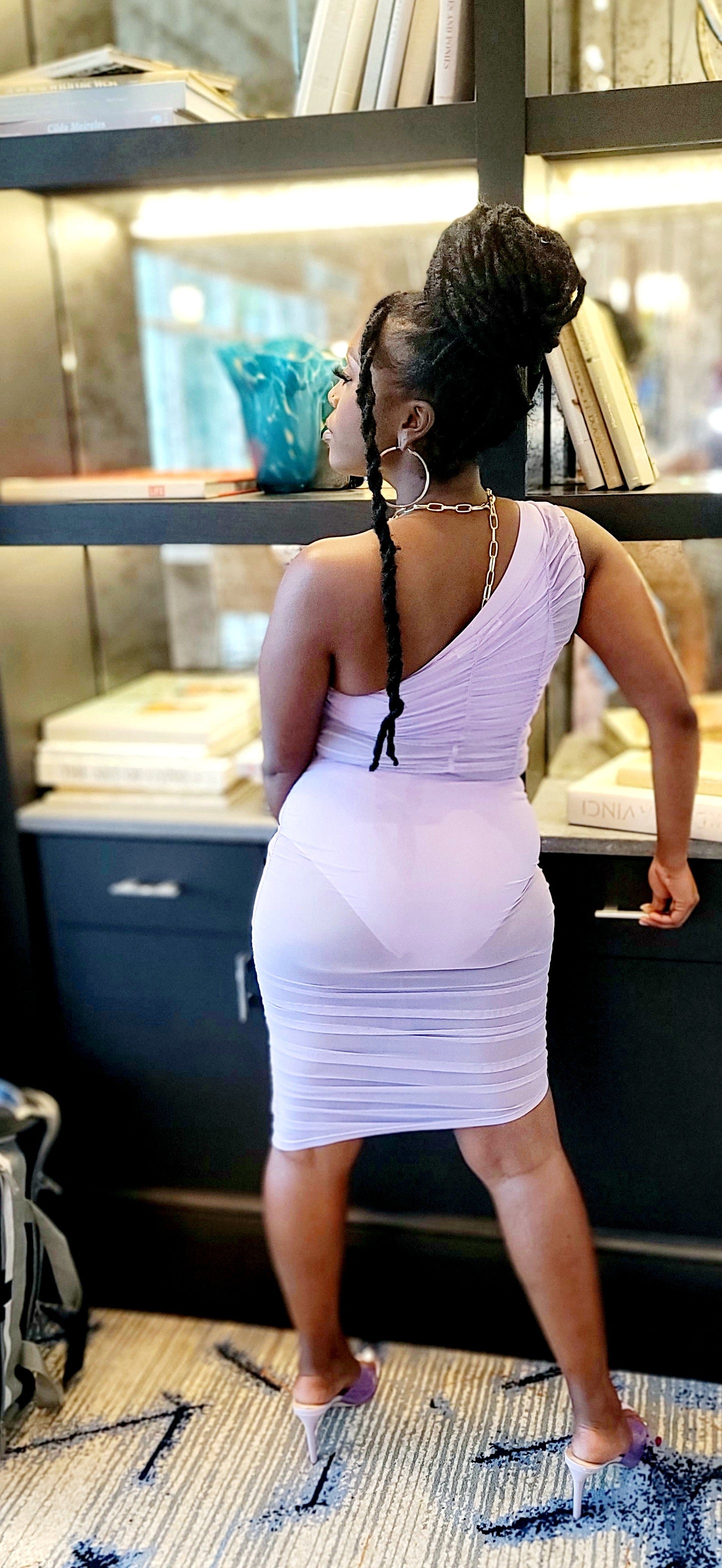 MISTY LAVENDER MESH DRESS 3pc