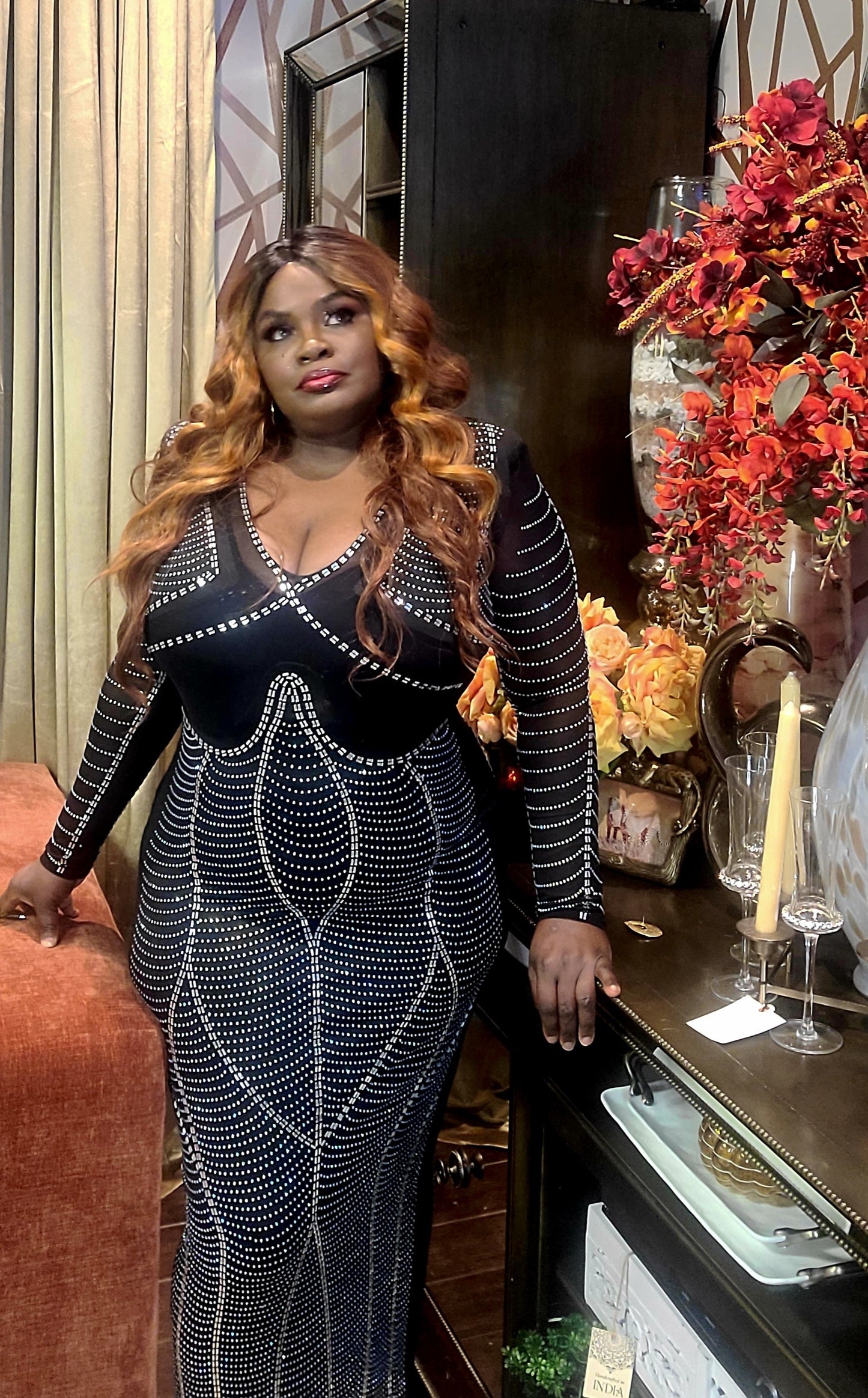 ROMANCE ME RHINESTONE DRESS