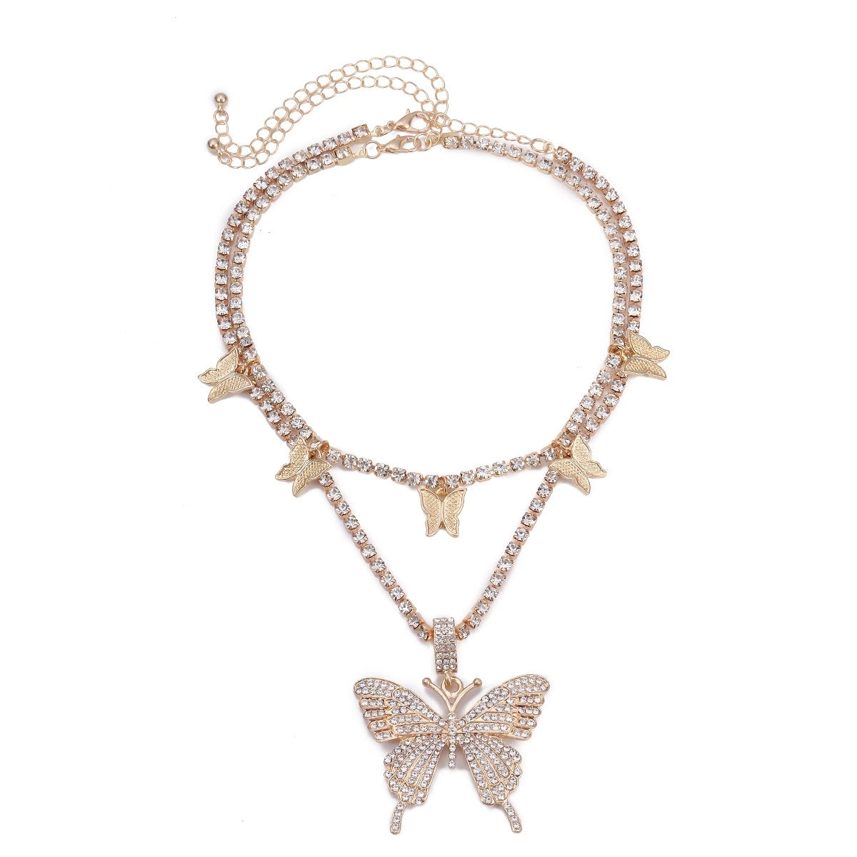 Butterfly choker necklace 2pc