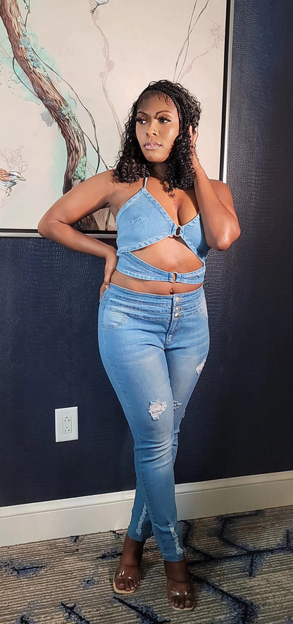 Carolina Blue Jean 2pc Set