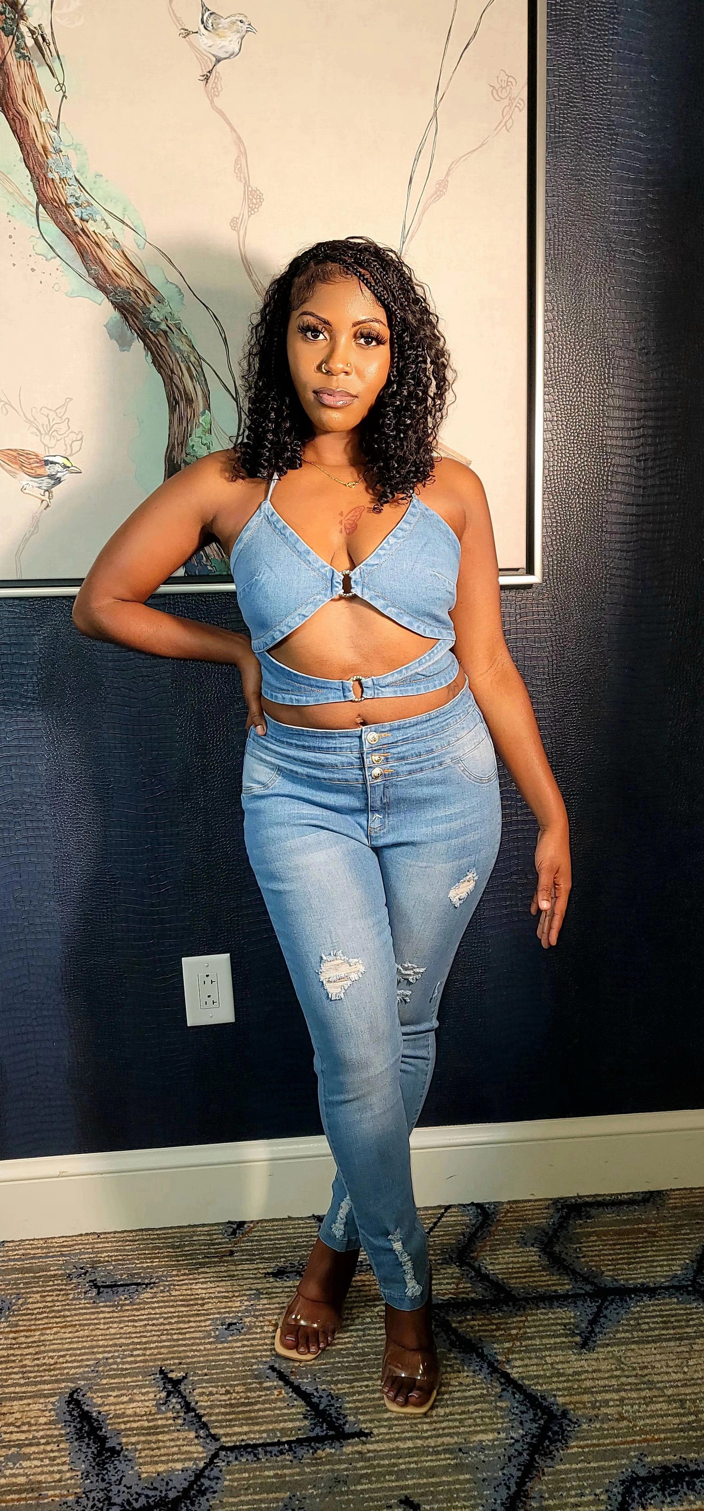 Carolina Blue Jean 2pc Set