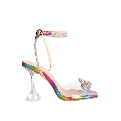 Clear the Room Bow Rhinestone Stilettos High Heel