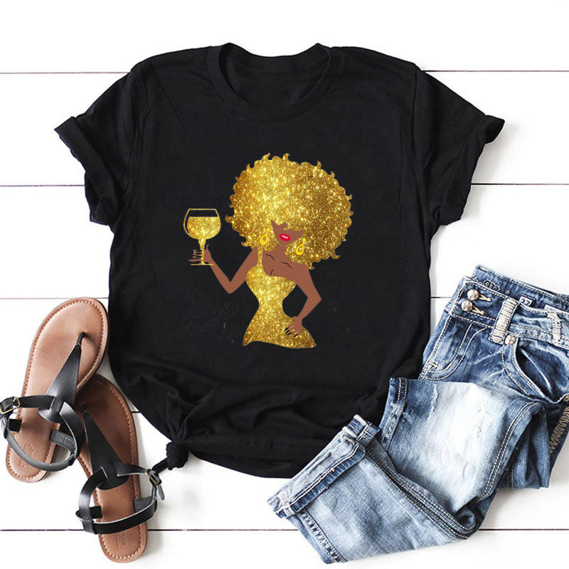 Golden Gold Diva Sipin Wine T-Shirts